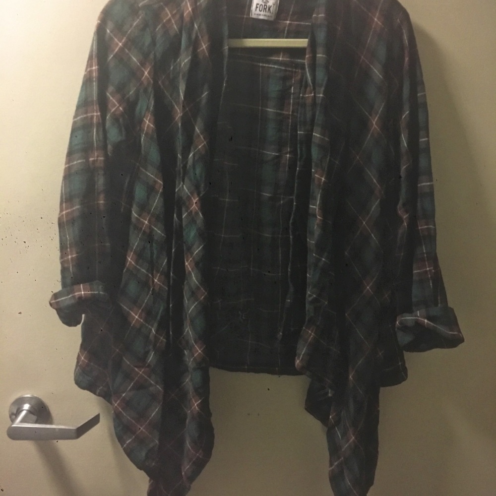 Unique open front flannel